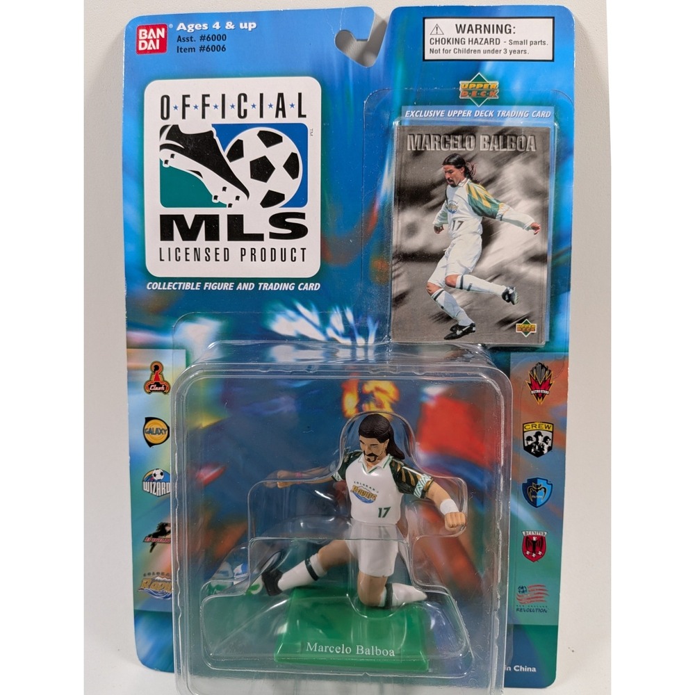 Bandai 1996 MLS Marcelo Balboa Colorado Rapids Figure Upper Deck Card NEW